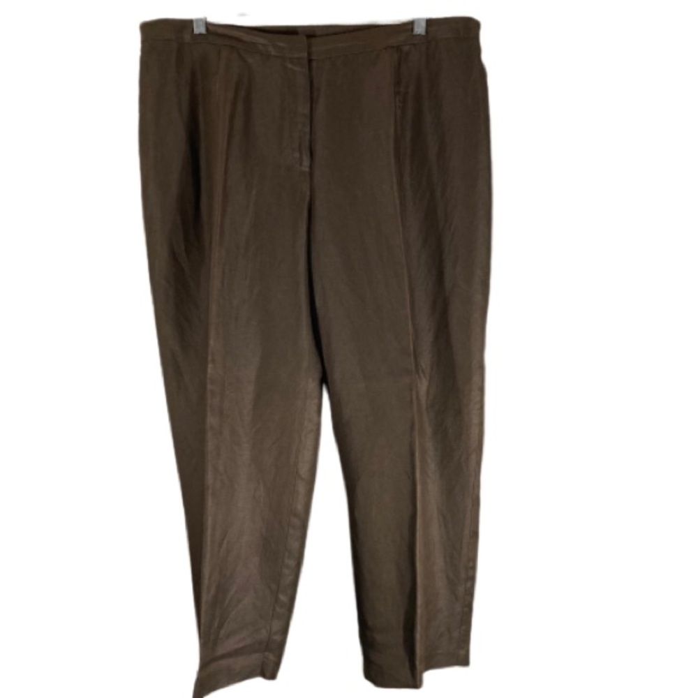 BROWN LINEN PANTS 18 Petite